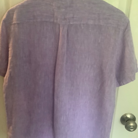Mens purple linen short sleeve shirt Medium - Picture 2 of 3